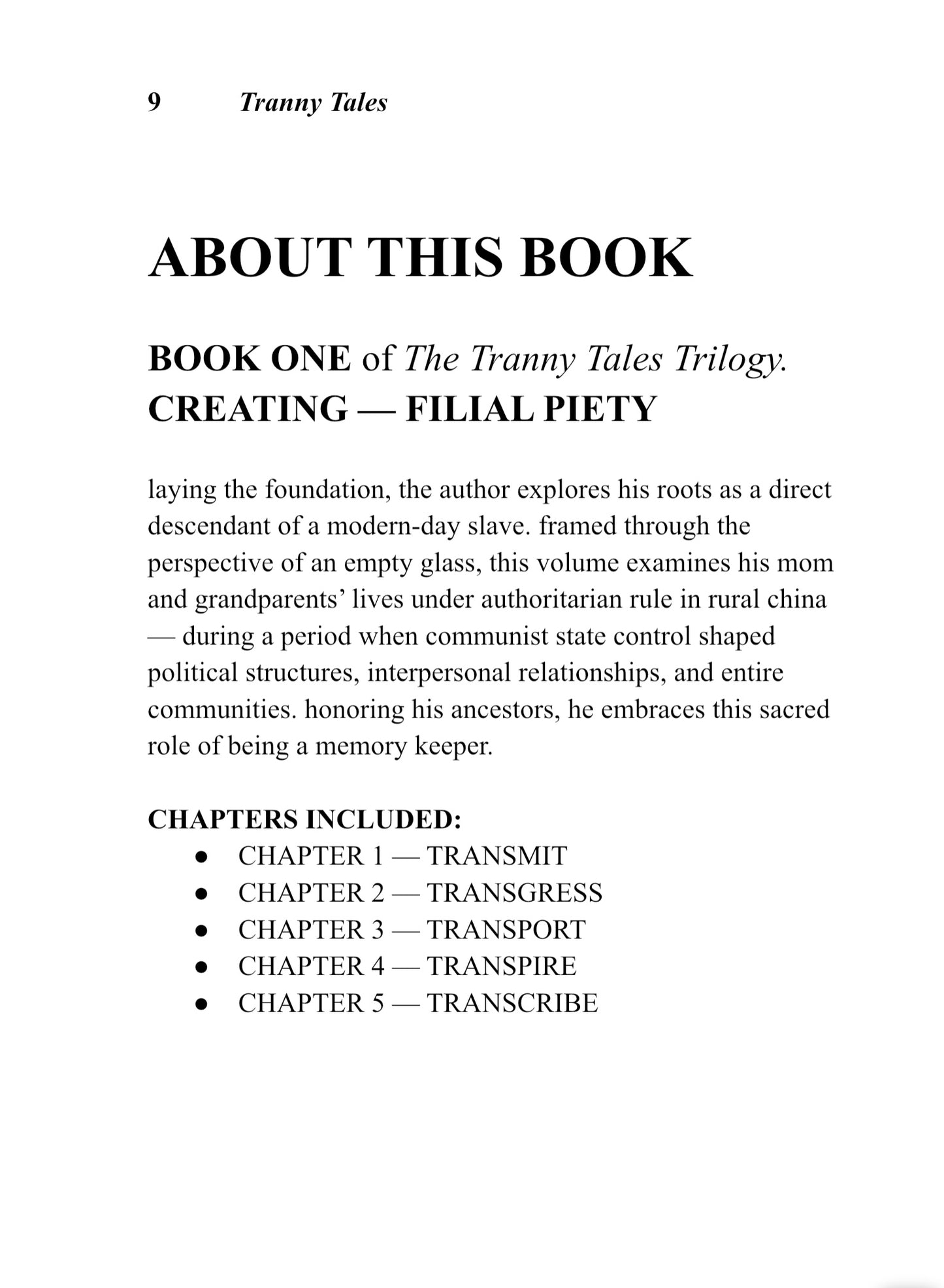 TRANNY TALES - BOOK ONE